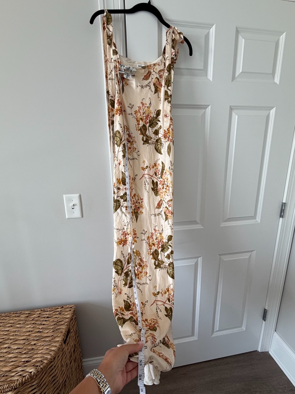 Reformation Satin Ivory Floral Maxi Dress Size Small - Picture 6 of 7